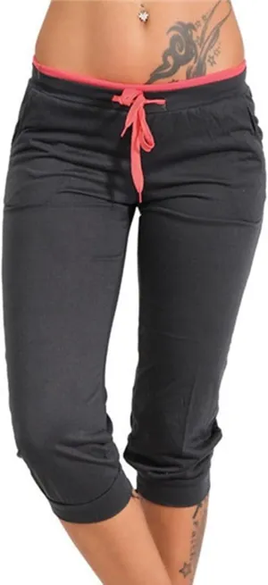 generic Women's Capri Yoga Pants High Waist Leggings for Women 2024 Workout Sweatpants Running Joggers Drawstring Lounge