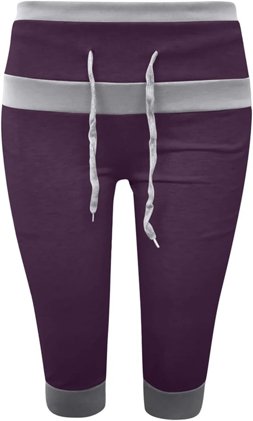 generic Women's Capri Yoga Pants High Waist Leggings for Women 2024 Workout Sweatpants Running Joggers Drawstring Lounge