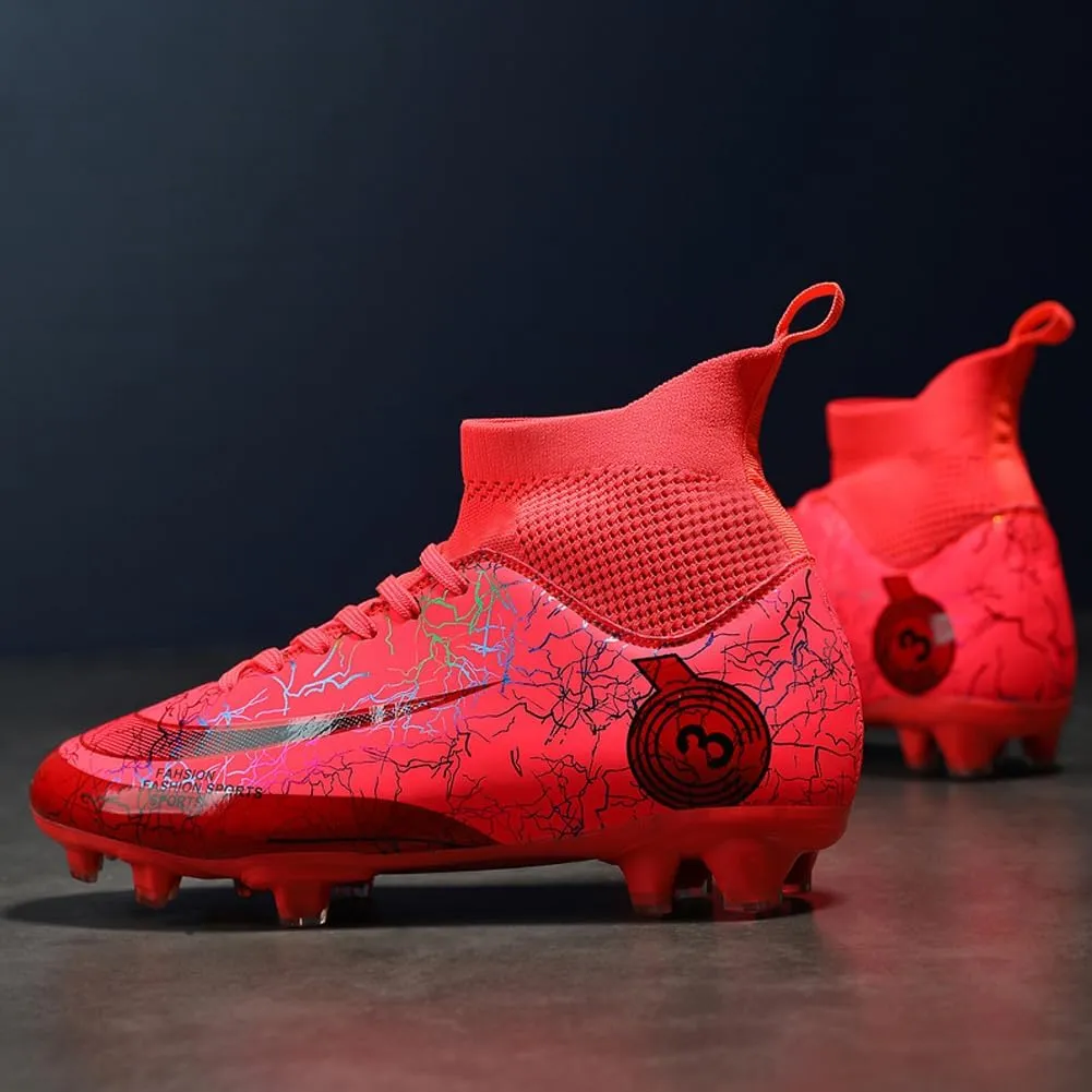 GEXECEUSS Men's Lightweight Football Cleats for Training: Boys High-Top Soccer Boots for Outdoor - Youth Professional Futsal Shoes
