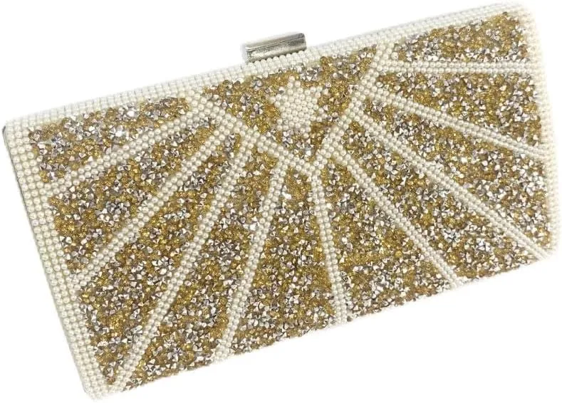 Gold Clutch Purses for Women Wedding Clutch Exquisite Luxury Gold Evening Bag Sparkly Purse for Party