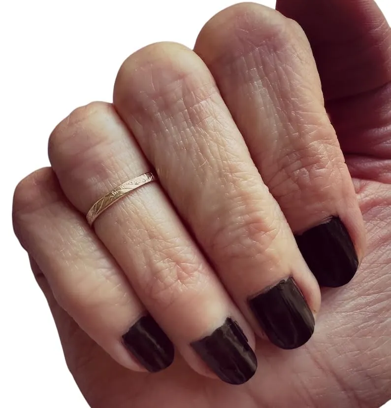 Gold pattern midi ring, knuckle ring, stacking rings - midi ring, gold ring (Sterling Silver, 4.5)