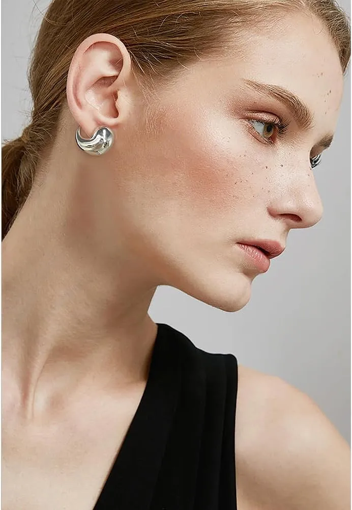 Gold Stud Earrings For Women Gold And Silver Lightweight Hypoallergenic Earrings Angel Wing Statement Earrings Geometric Shell Earrings
