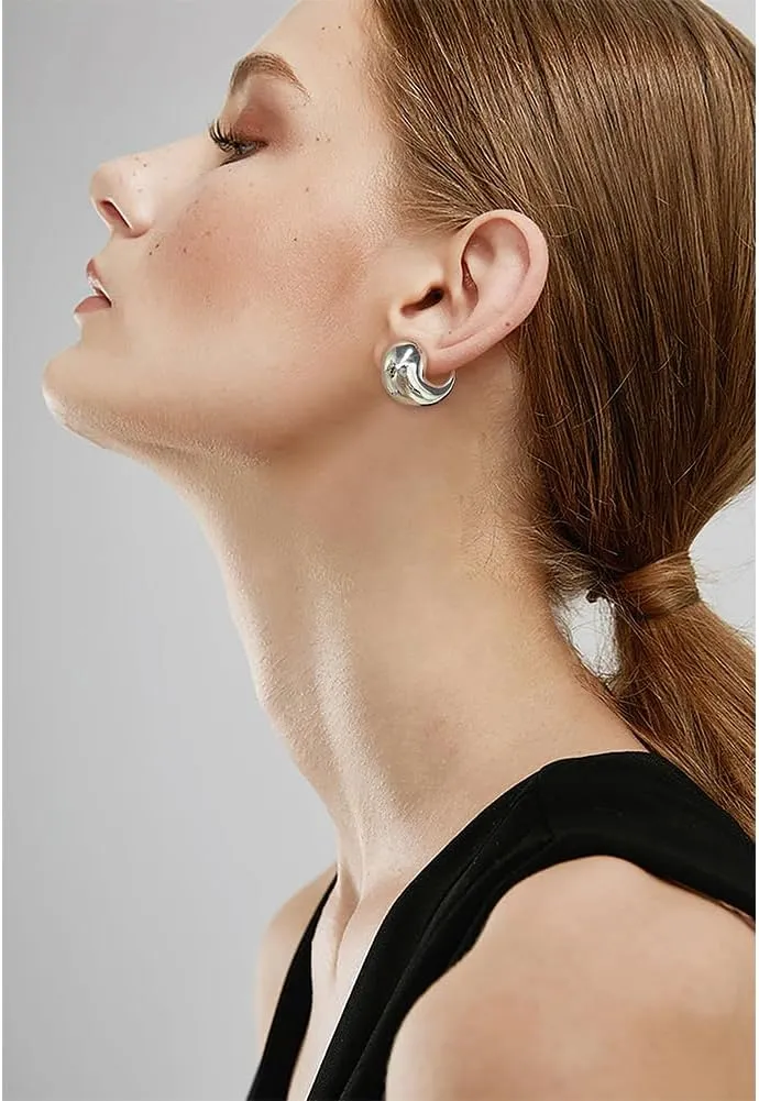 Gold Stud Earrings For Women Gold And Silver Lightweight Hypoallergenic Earrings Angel Wing Statement Earrings Geometric Shell Earrings