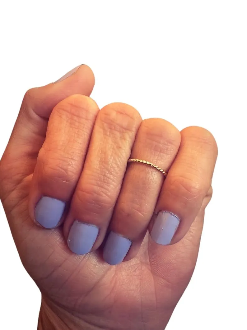 Gold twist midi ring, knuckle ring, stacking rings - midi ring, gold ring (1.5)