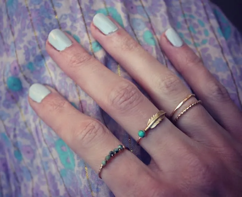 Gold twist midi ring, knuckle ring, stacking rings - midi ring, gold ring (8.5)