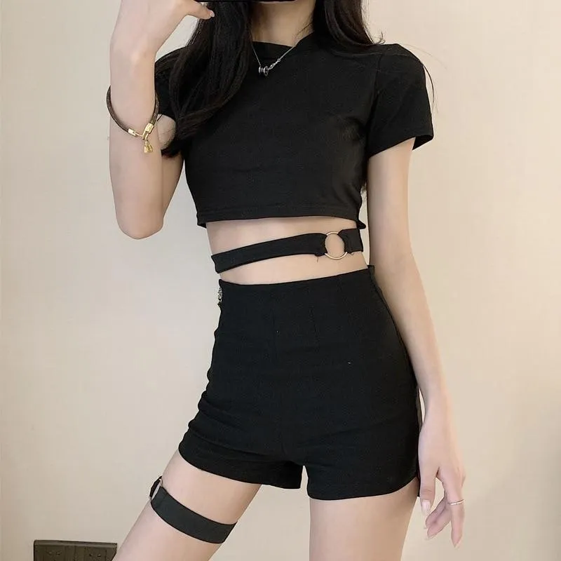 Harajuku Punk Style Plaid Irregular Skirts Gothic Women Hollowed Out High Waist Pleated Mini Skater Female Streetwear Clothing