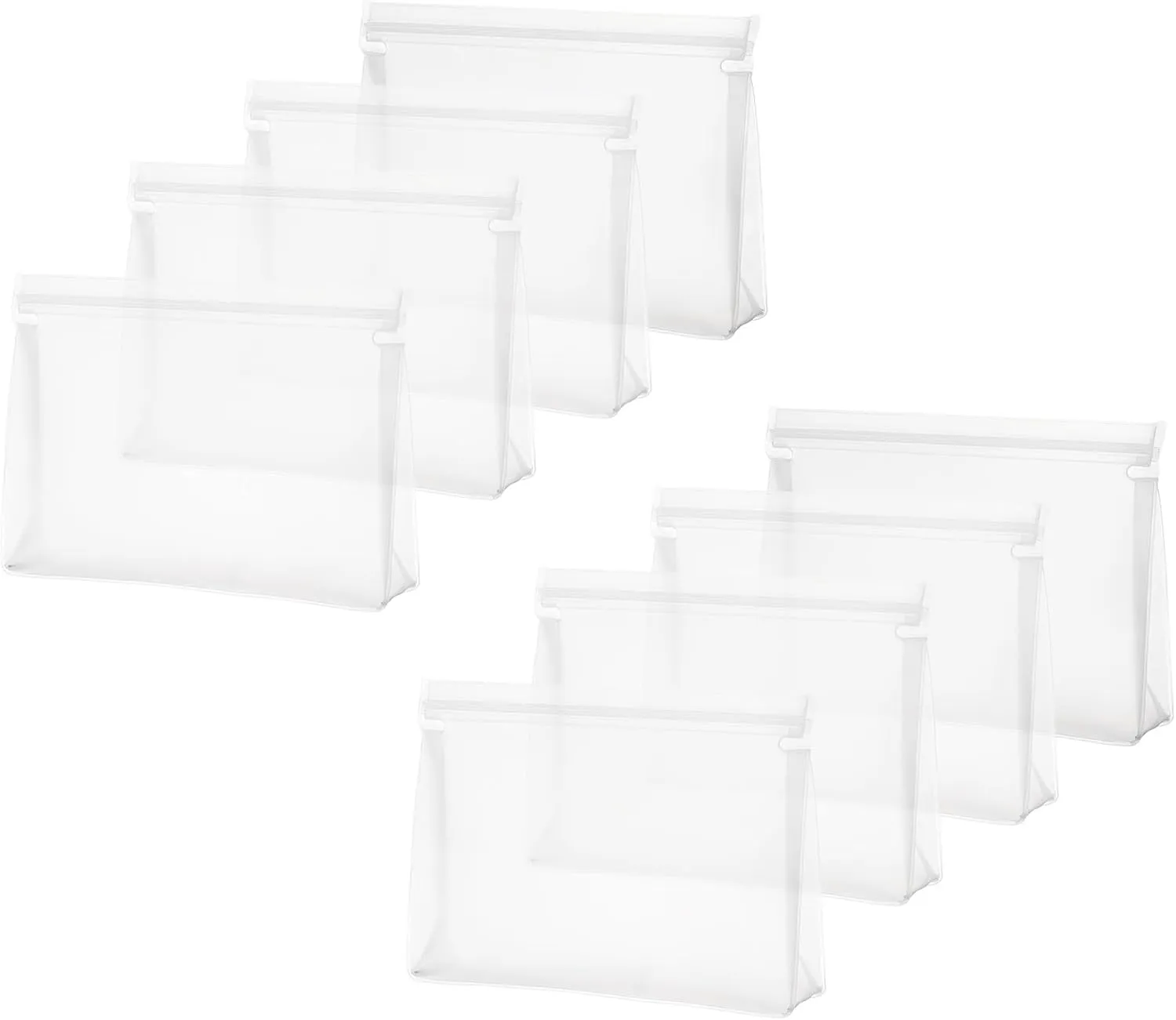HARFINGTON 8pcs Mini Clear Makeup Bag EVA Waterproof Small Cosmetic Organizer Pouch with Zipper for Travel Carry on Airport Toiletry Makeup Bag