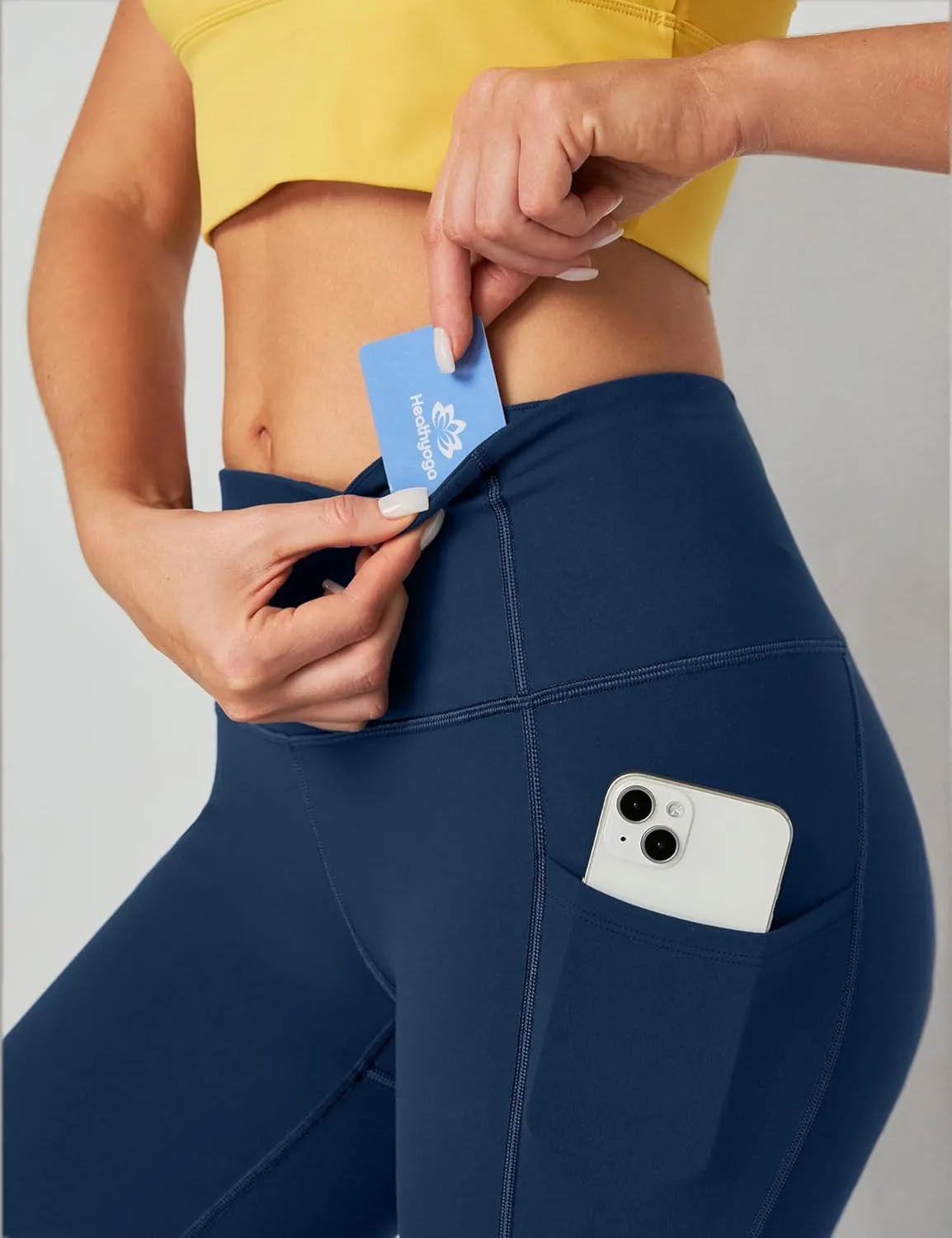 Heathyoga Capri Leggings for Women High Waisted Capri Leggings with Pockets for Women Tummy Control Yoga Pants Women
