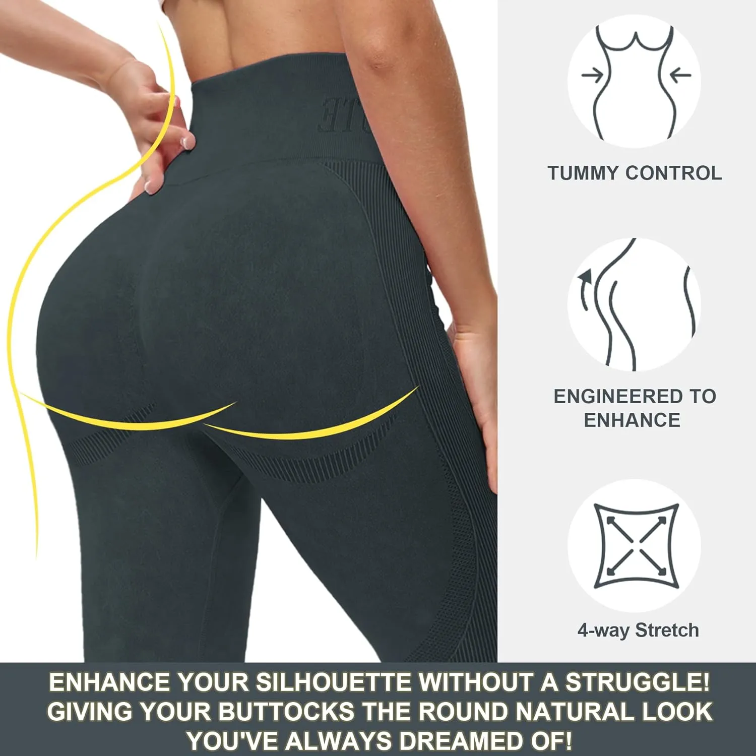 High Waisted Leggings for Women Tummy Control Soft Butt Lifting Yoga Pants Stretchy Workout Non See Through Leggings