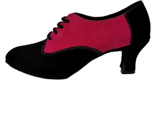 HIPPOSEUS Women Closed Toe Latin Dance Shoes Lace up Ballroom Salsa Tango Dance Practice Shoes Low Heel,Model 305