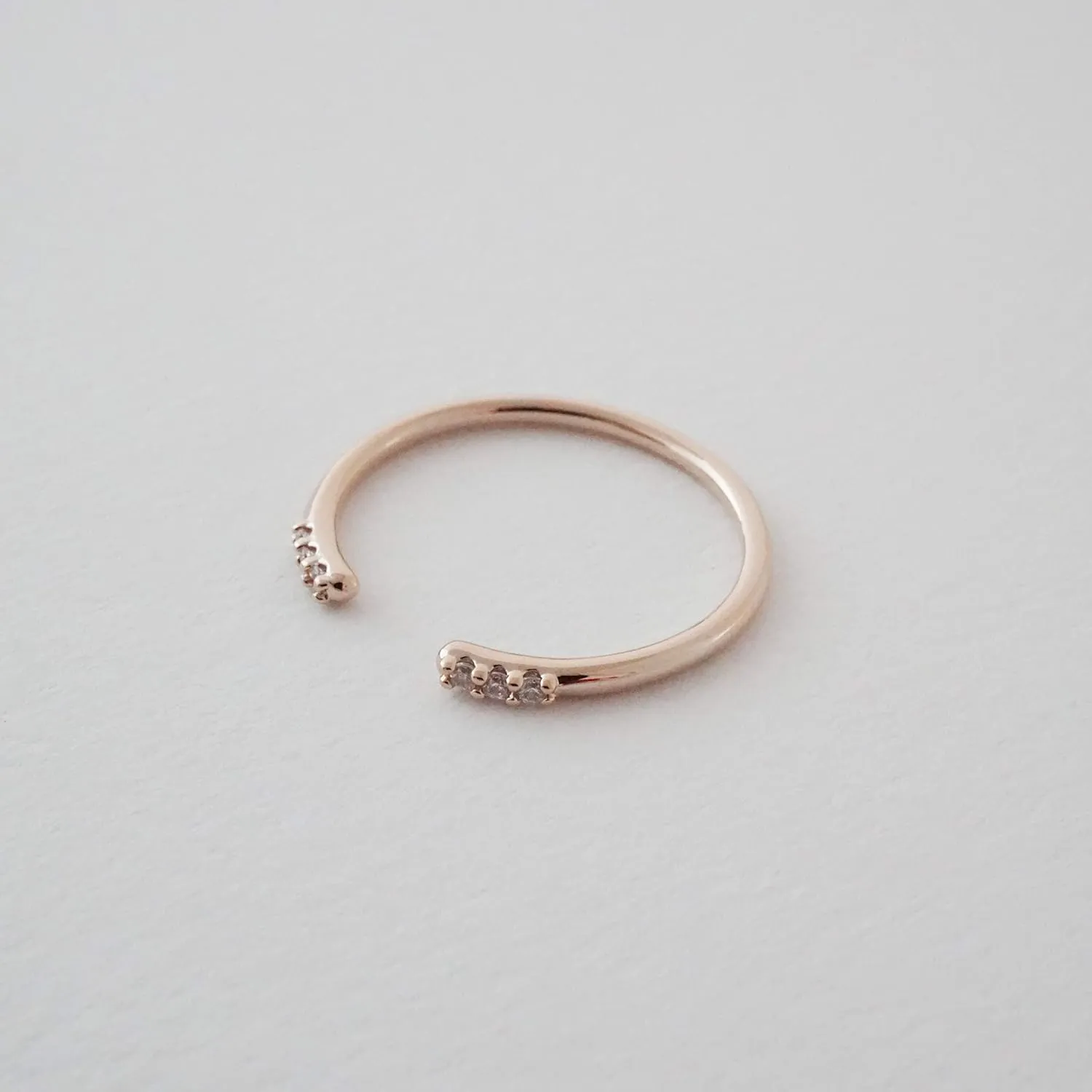 HONEYCAT Adjustable Open Crystal Ring in Gold, Rose Gold, or Silver | Minimalist, Delicate Jewelry