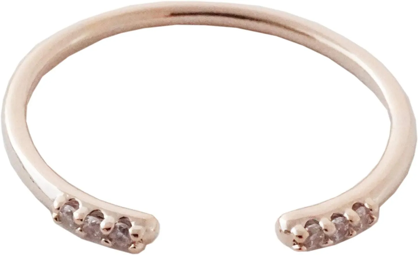 HONEYCAT Adjustable Open Crystal Ring in Gold, Rose Gold, or Silver | Minimalist, Delicate Jewelry