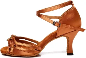 HROYL Latin Dance Shoes Women Waltz Shoes for Girls Salsa Ballroom Dance Shoes Wedding Dance Shoes for Women,Model YCD8