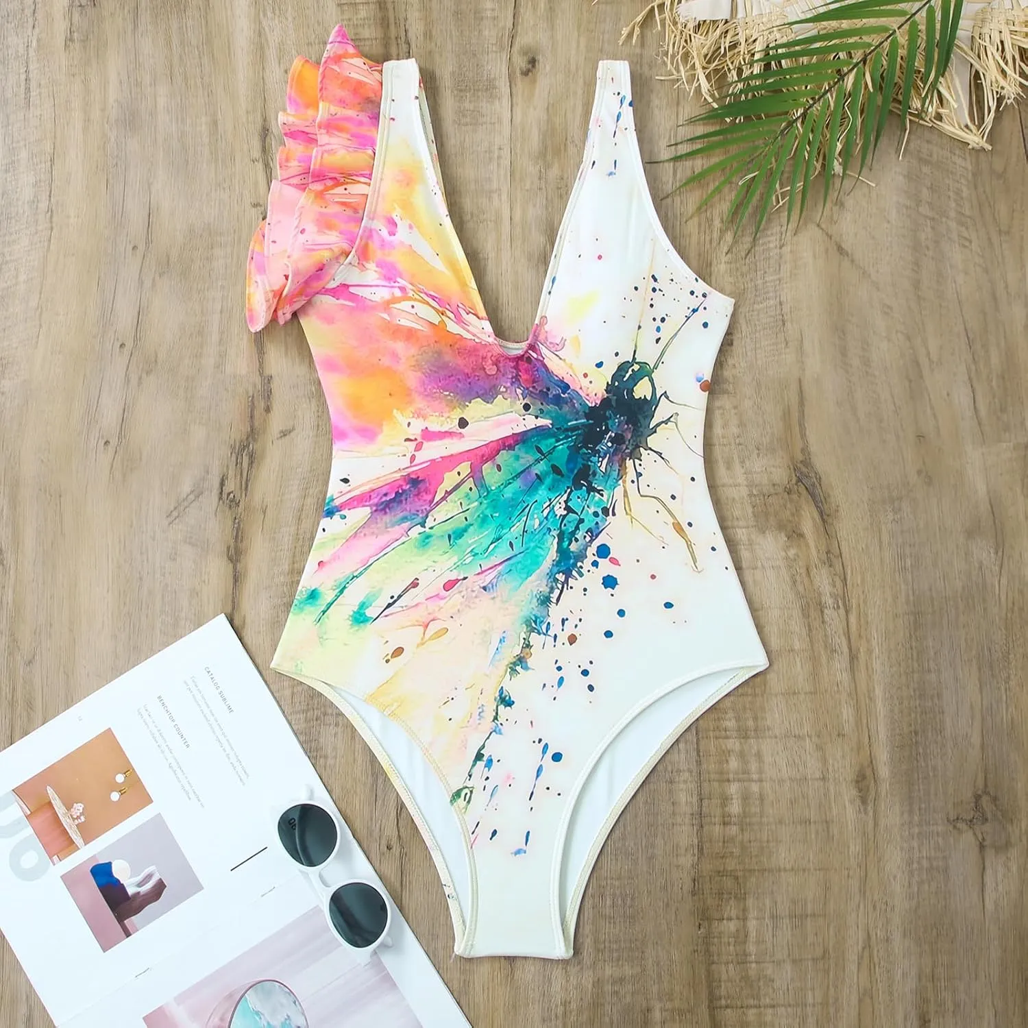 IDOPIP Women's One Piece Swimsuit with Beach Cover up Wrap Skirt Sarong Retro Floral Print Bikini Set Two Piece Bathing Suits
