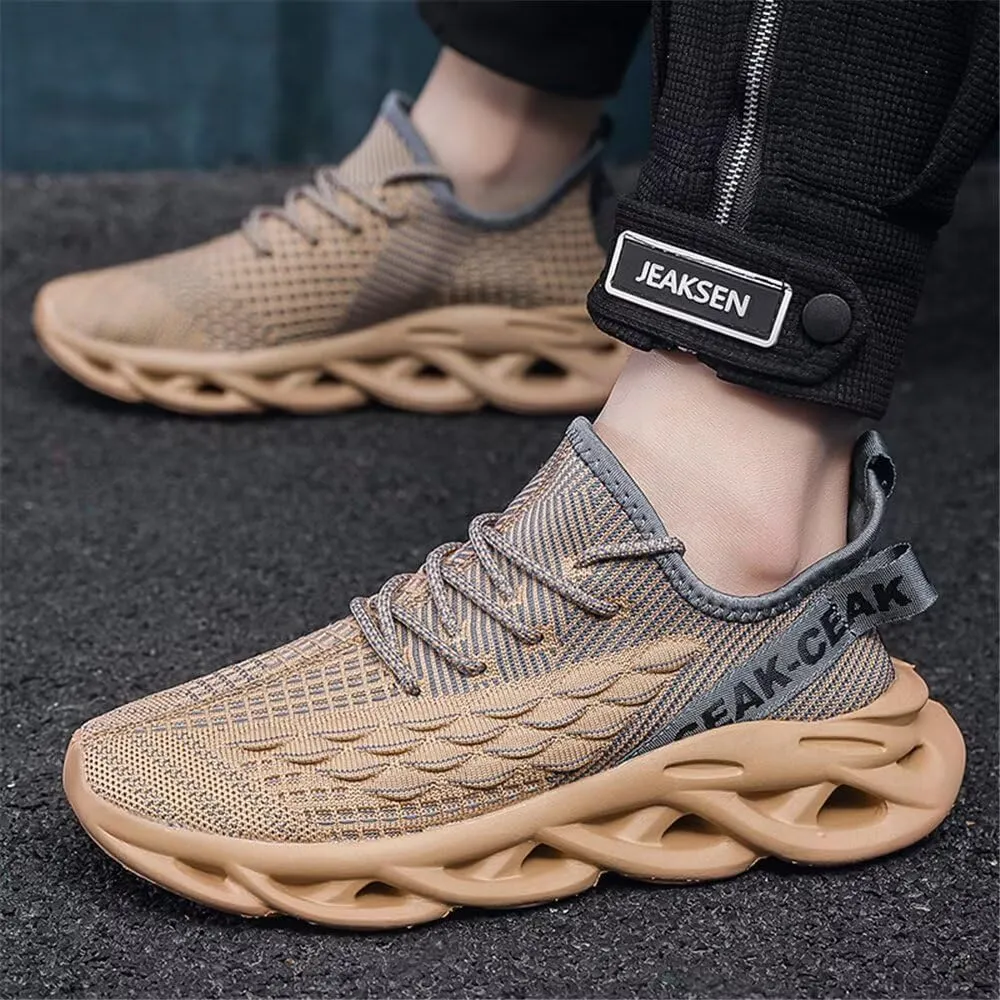 Jakcuz Plus Size Men's Lightweight Walking Shoes Mesh Fish Scale Pattern Fashion Sneakers