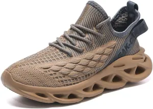Jakcuz Plus Size Men's Lightweight Walking Shoes Mesh Fish Scale Pattern Fashion Sneakers