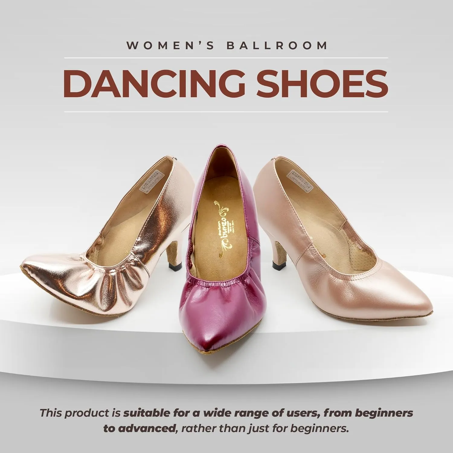 Japan-Made Women's Ballroom Dance Shoes 'Ayumi by BUNZO Shoe Factory' Suitable for Both Professionals and Beginners