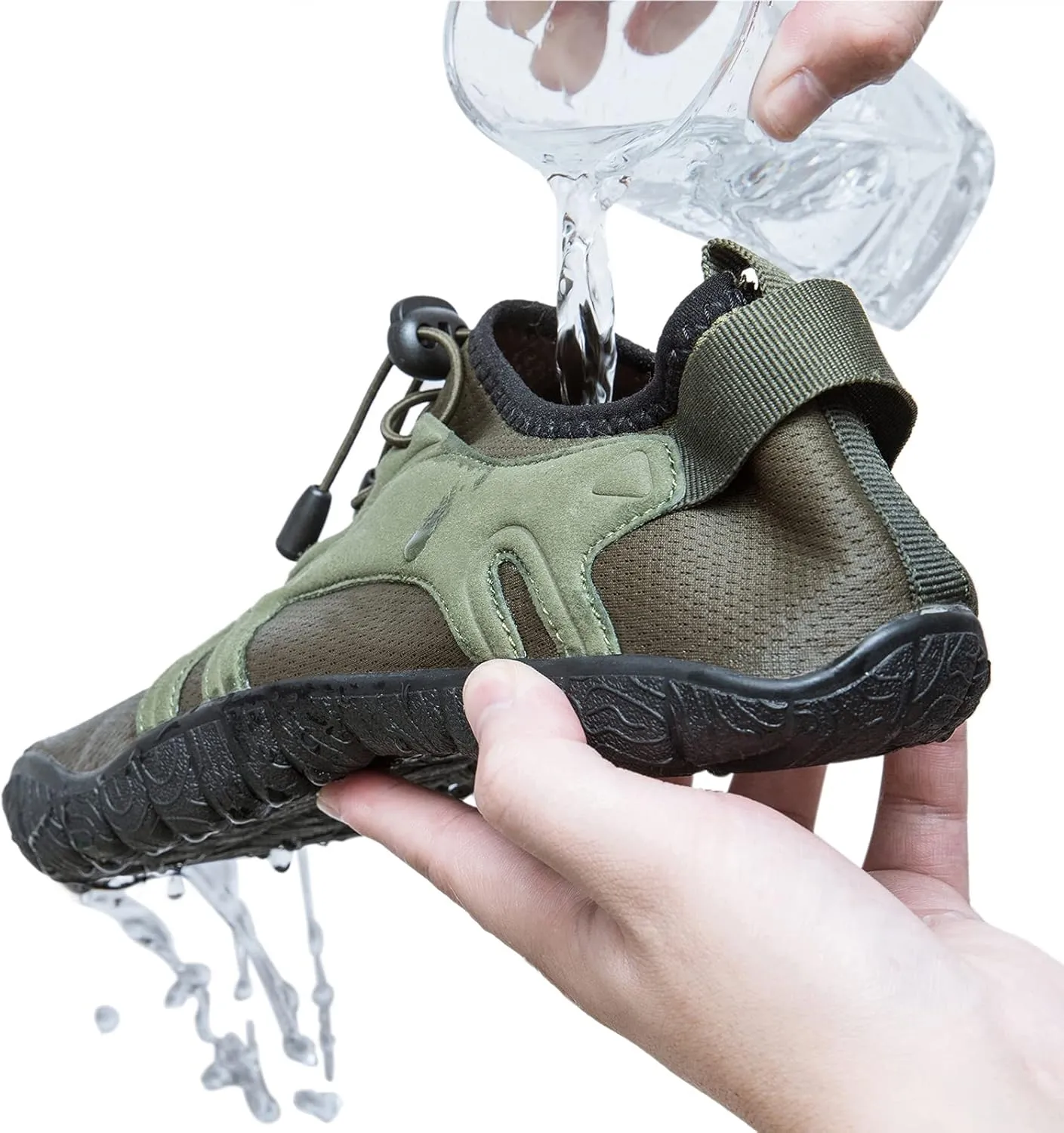 Josaywin Men's Water Shoes Barefoot Quick-Dry Sports Aqua Socks for Swim Diving Surf Pool Aqua Sports Beach Walking Wide Toe Shoes