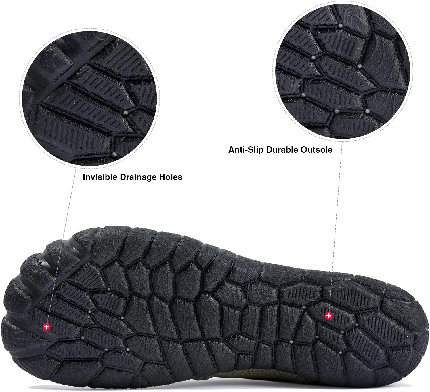 Josaywin Men's Water Shoes Barefoot Quick-Dry Sports Aqua Socks for Swim Diving Surf Pool Aqua Sports Beach Walking Wide Toe Shoes