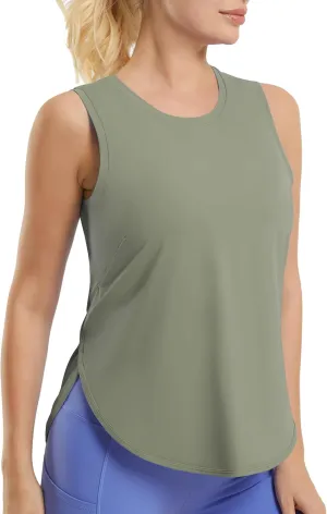 JOYSPELS Ice Silk Workout Tank Tops for Women Cool-Dry Sleeveless Loose Fit Yoga Shirts Athletic