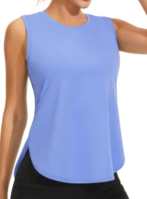 JOYSPELS Ice Silk Workout Tank Tops for Women Cool-Dry Sleeveless Loose Fit Yoga Shirts Athletic