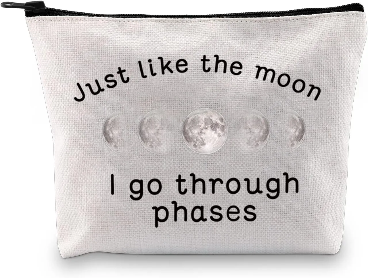 JXGZSO Funny Aesthetic Lunar Gift Just Like The Moon I Go Through Phases Moon And Star Toiletry Bag Lunar Wiccan Gift