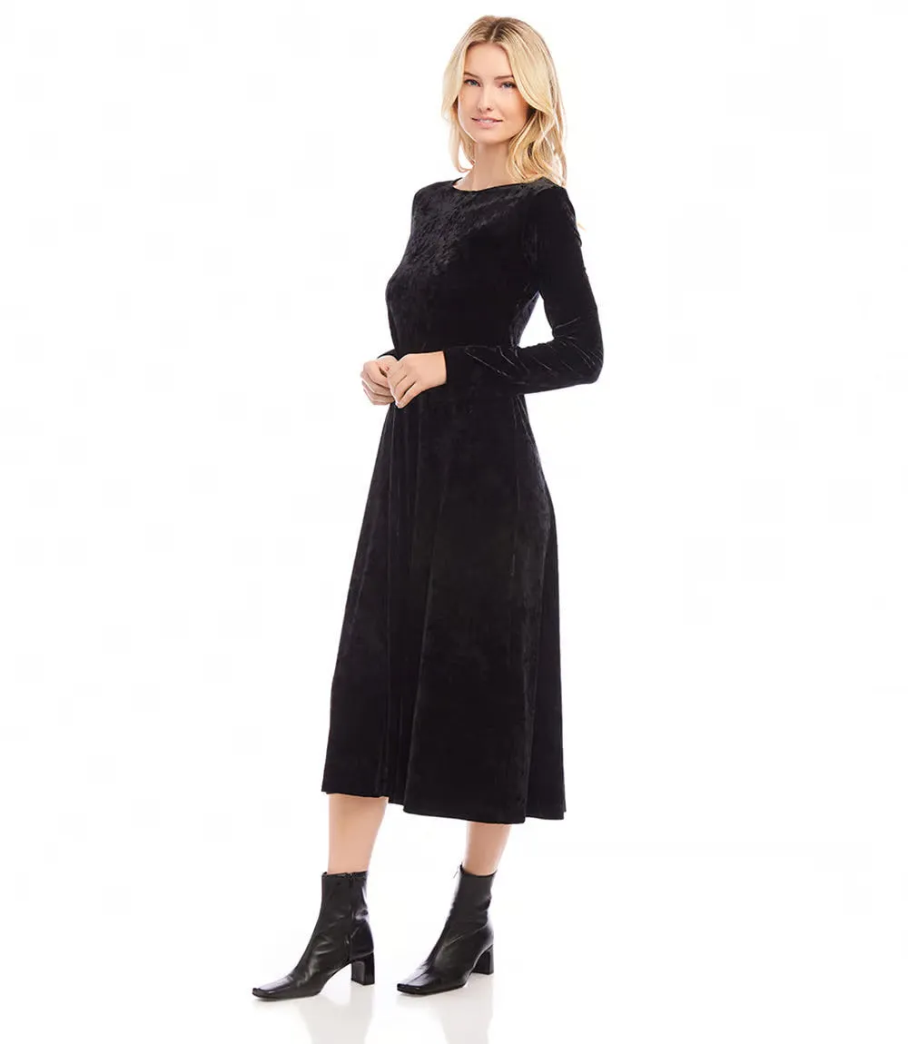 Kate Black Velvet Midi Dress - Karen Kane 3L09400