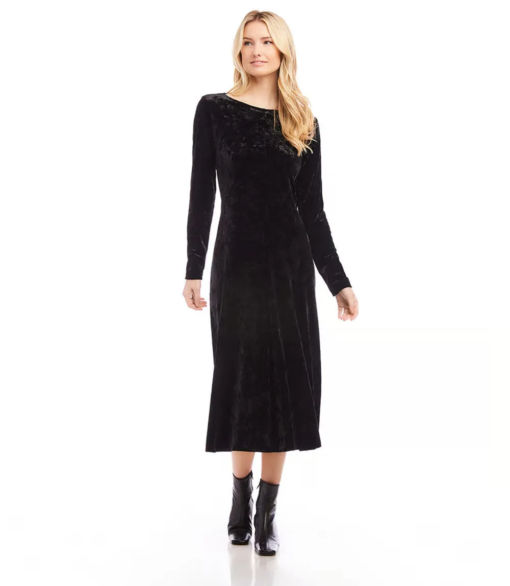Kate Black Velvet Midi Dress - Karen Kane 3L09400