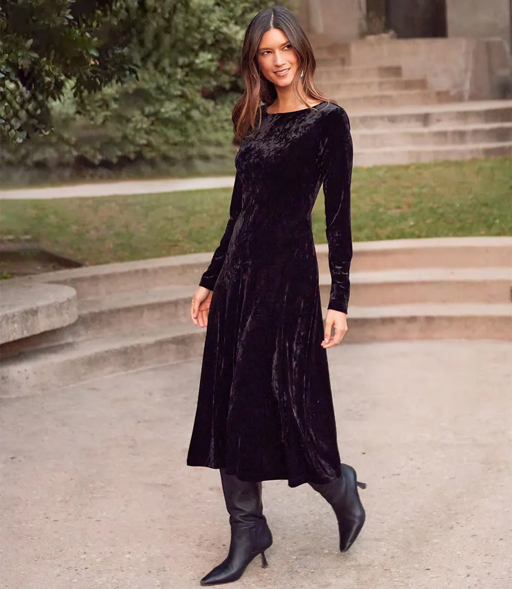 Kate Black Velvet Midi Dress - Karen Kane 3L09400