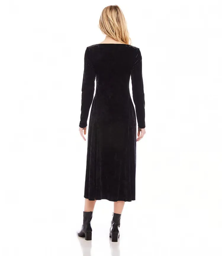 Kate Black Velvet Midi Dress - Karen Kane 3L09400