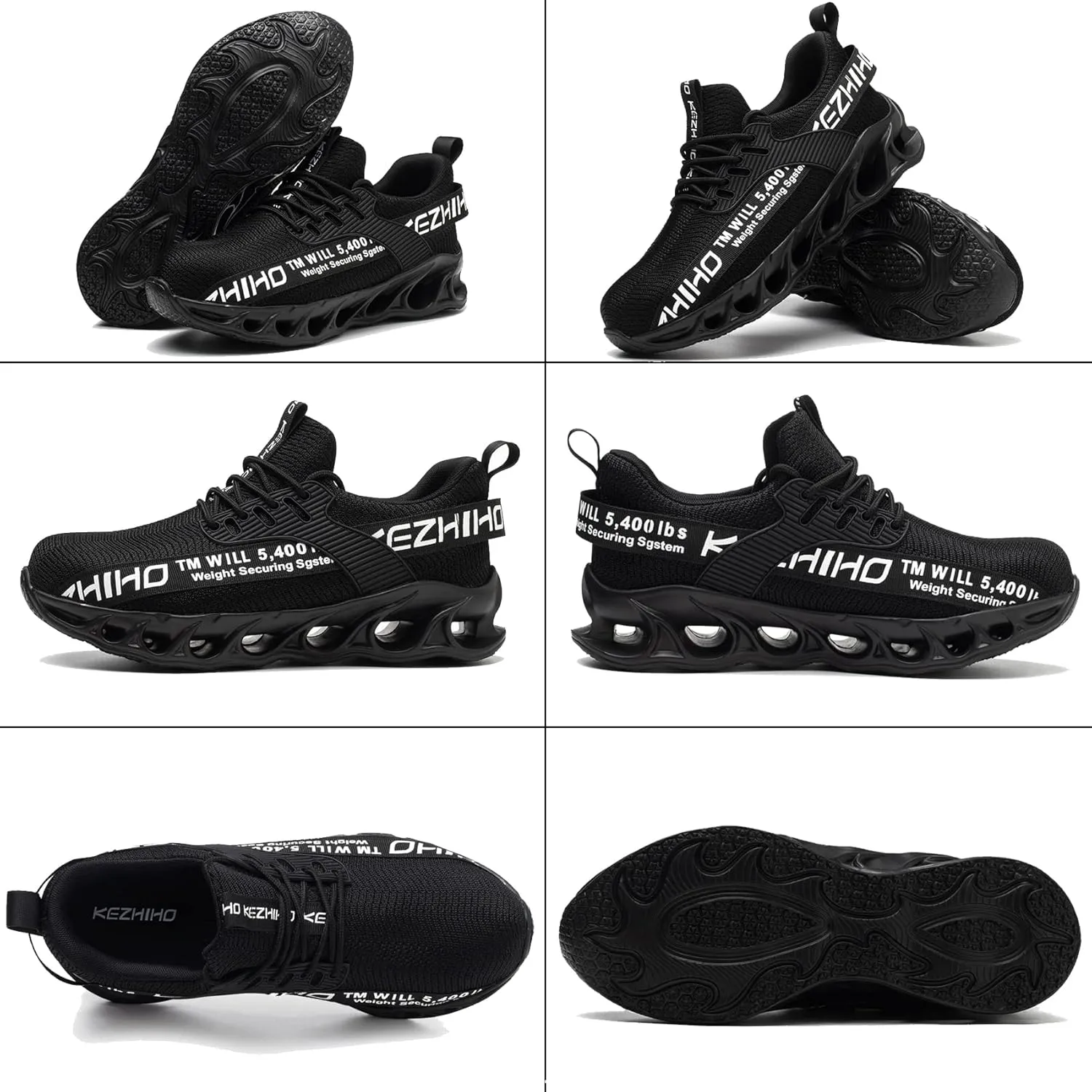 Kezhiho Steel Toe Shoes for Men Lightweight Comfortable Breathable Work Shoes Puncture Proof Slip Resistant Fashion Sneakers Indestructible Construction Industrial Safety Shoes
