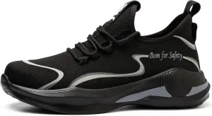 Kezhiho Steel Toe Work Shoes for Men Lightweight Comfortable Slip Resistant Puncture Proof Safety Shoes Breathable Indestructible Construction Industrial Sneakers