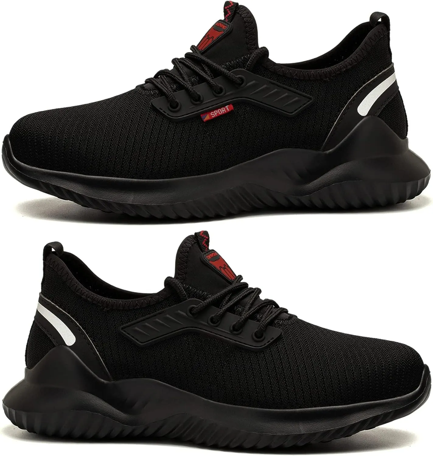Kezhiho Steel Toe Work Shoes for Men Lightweight Comfortable Slip Resistant Puncture Proof Safety Shoes Breathable Indestructible Construction Industrial Sneakers