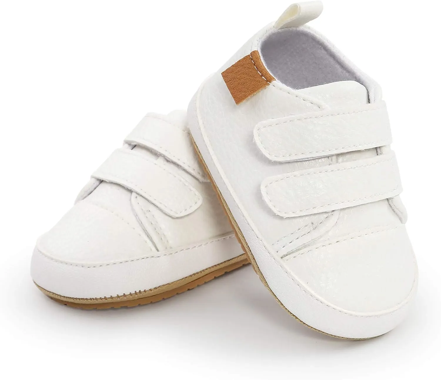 Kids Sole Padded Sneakers Fall Winter Warm Lightweight No Lace Sport Shoes Boys Girls Leather Non Slip Casual Shoes