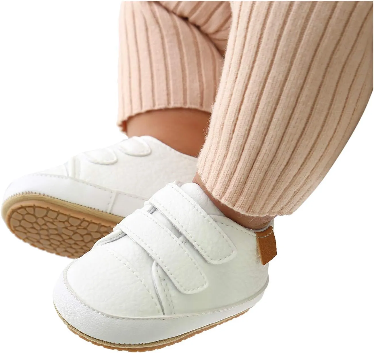 Kids Sole Padded Sneakers Fall Winter Warm Lightweight No Lace Sport Shoes Boys Girls Leather Non Slip Casual Shoes