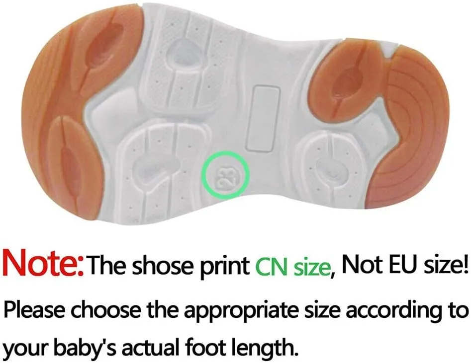 Kids Sole Padded Sneakers Fall Winter Warm Lightweight No Lace Sport Shoes Boys Girls Leather Non Slip Casual Shoes