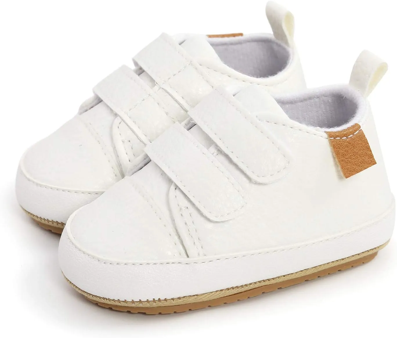 Kids Sole Padded Sneakers Fall Winter Warm Lightweight No Lace Sport Shoes Boys Girls Leather Non Slip Casual Shoes