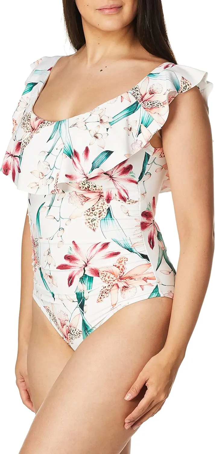 La Blanca Women's One Piece Swimsuit Off Shoulder Ruffle Bathing Suit