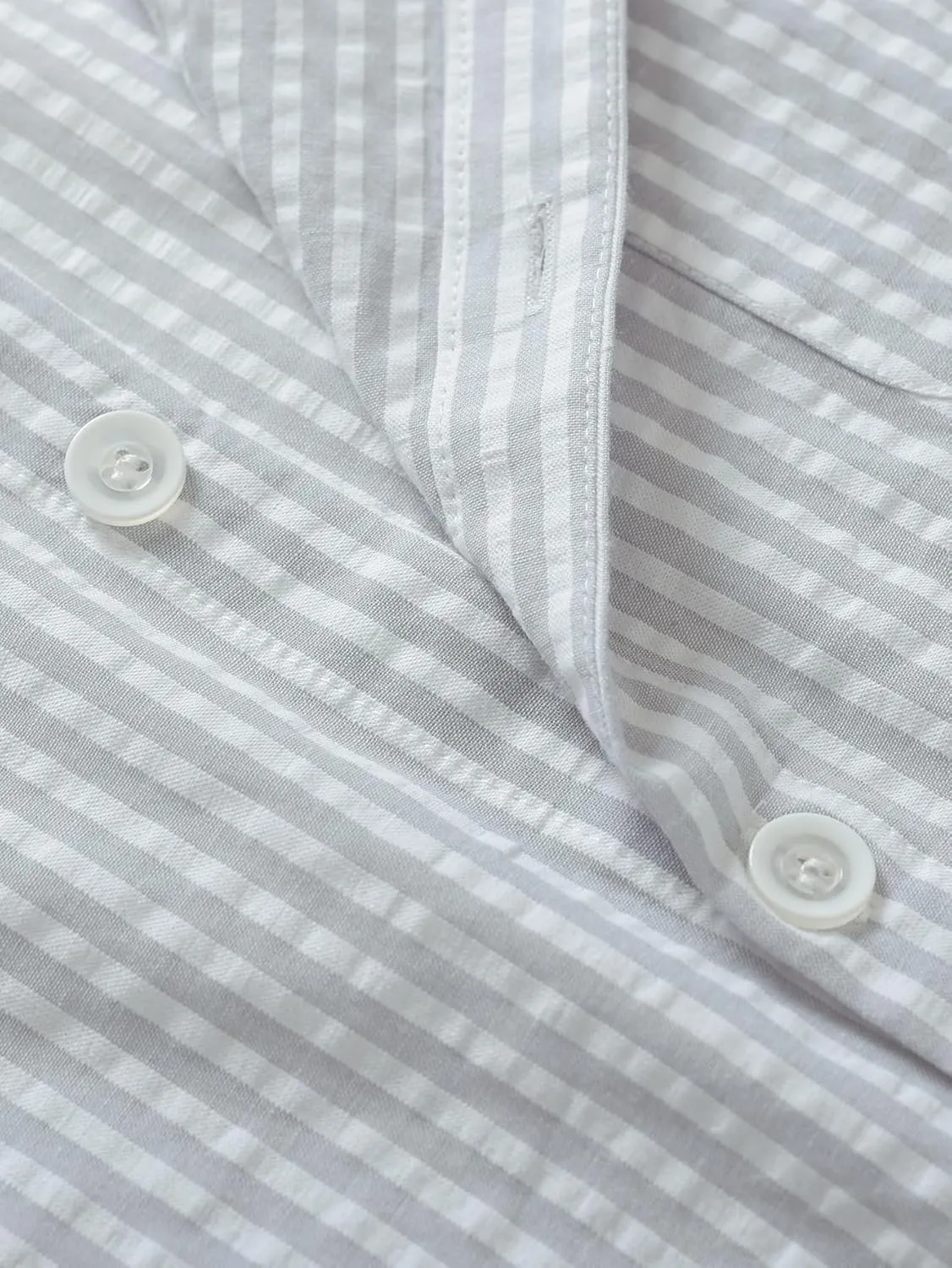 Latuza Men's Lightweight Cotton Pajamas Set Seersucker Button Down Short PJs Set