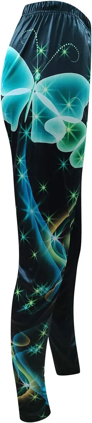 LCMTWX Fleece Lined Leggings Printed Pants Casual Elastic Slim Long Boot Women Pants Fleece Lined Leggings