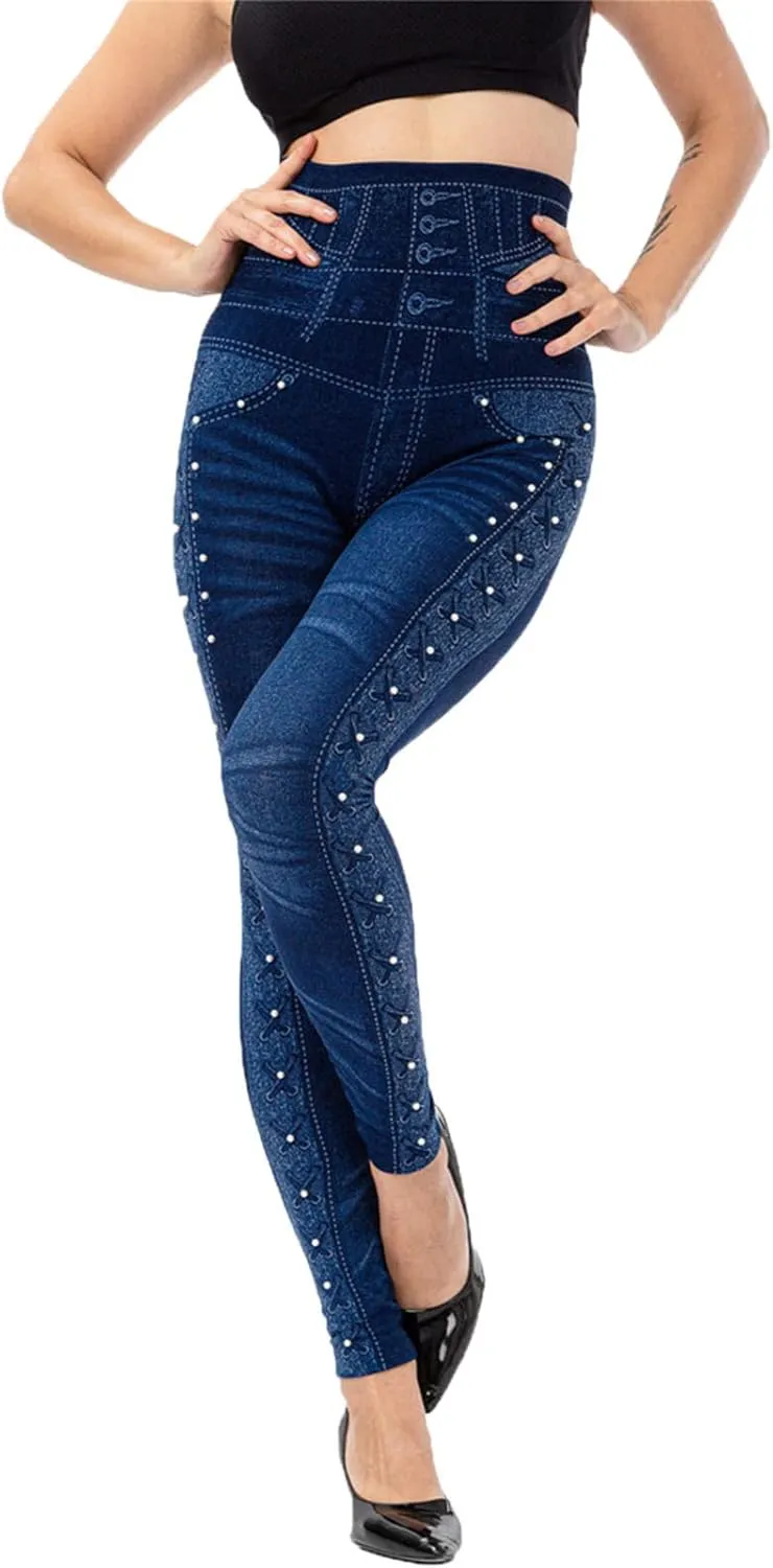 LCMTWX Fleece Lined Leggings Printed Pants Casual Elastic Slim Long Boot Women Pants Fleece Lined Leggings