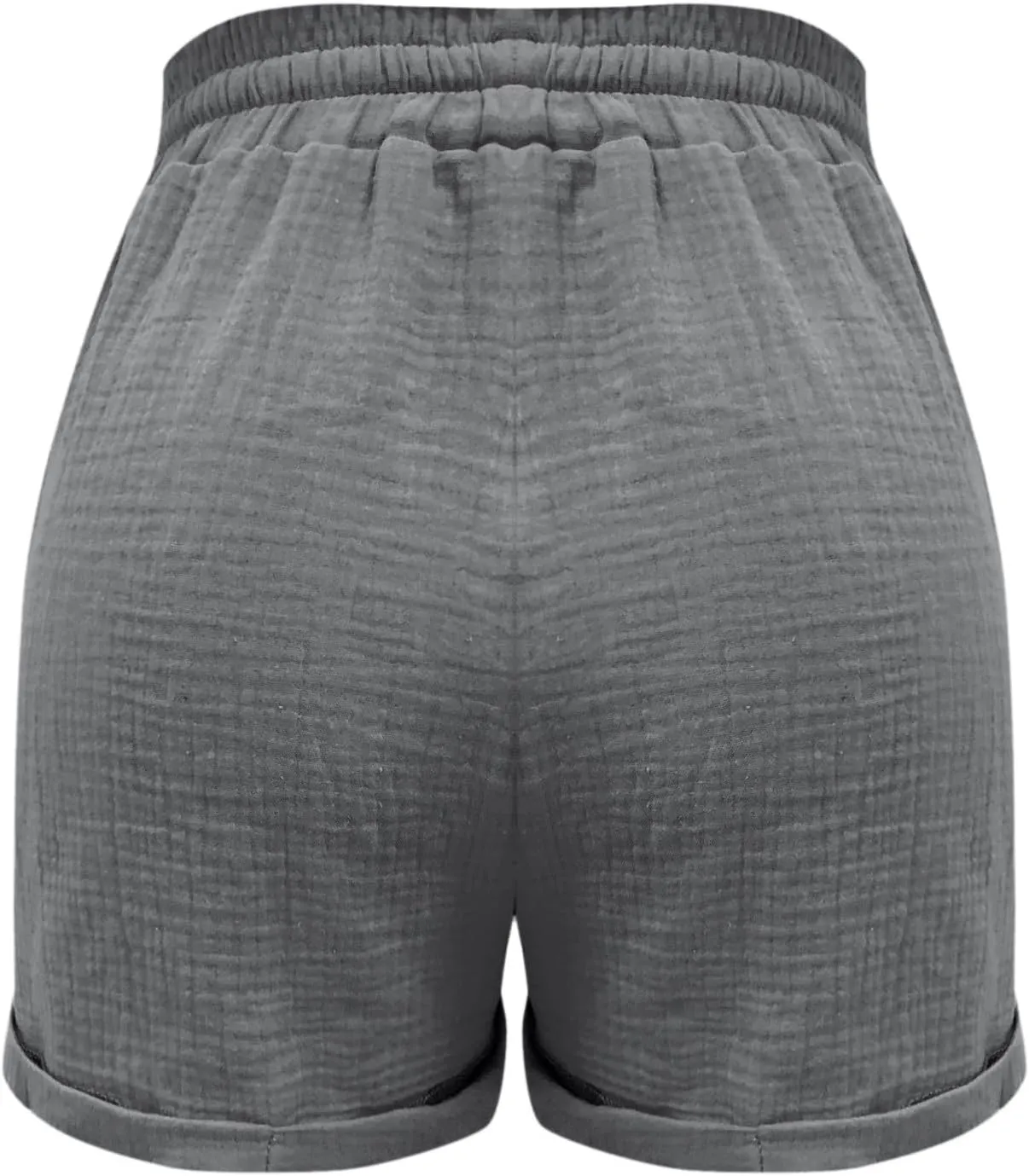 Linen Shorts for Women 2024 Summer Casual Comfy Shorts Drawstring Elastic Waist Lightweight Bermuda Shorts with Pockets