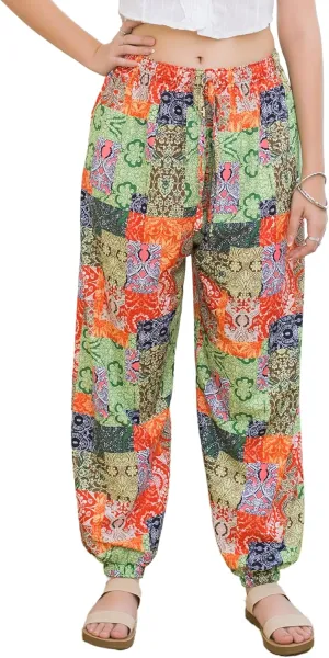 LOFBAZ Women Boho Harem Pants High Waist Yoga Joggers Clothes Flowy Loose Summer Beach Trouser Hippie Bohemian Lounge