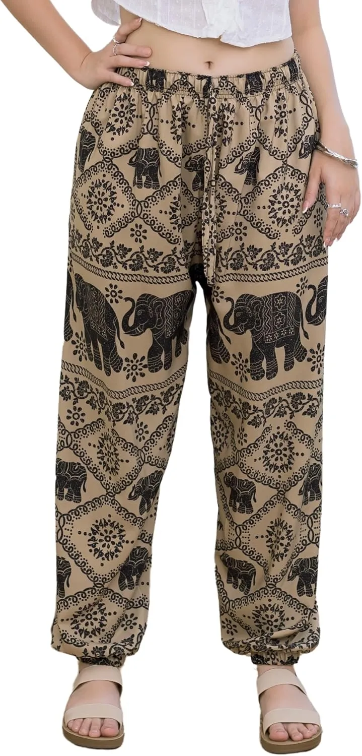 LOFBAZ Women Boho Harem Pants High Waist Yoga Joggers Clothes Flowy Loose Summer Beach Trouser Hippie Bohemian Lounge
