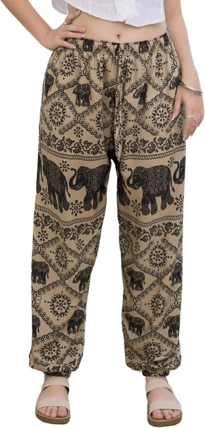LOFBAZ Women Boho Harem Pants High Waist Yoga Joggers Clothes Flowy Loose Summer Beach Trouser Hippie Bohemian Lounge