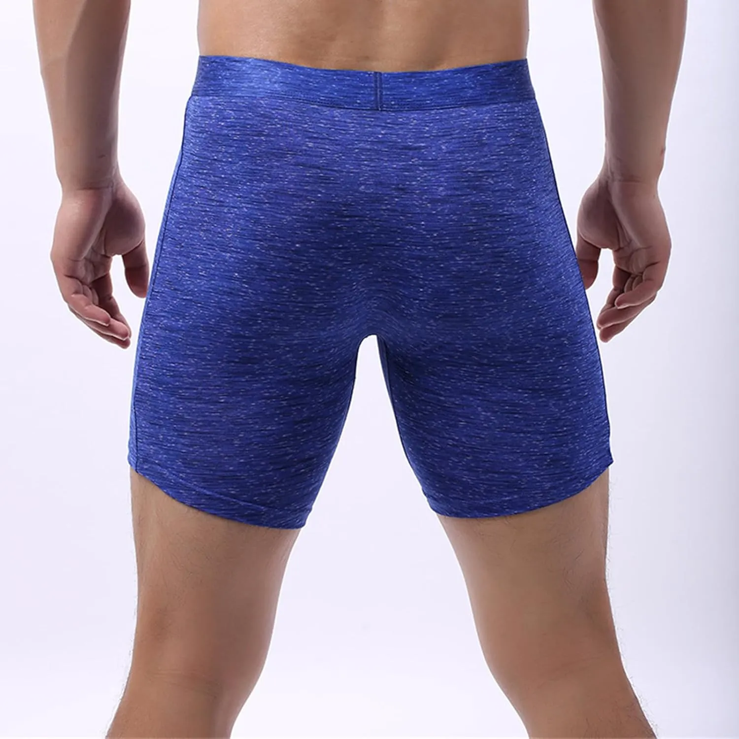 Long Boxer Briefs for Men Bulge Enhancing Pouch Underwear Slim Fit Stretch Casual Shorts Comfort Underwear Boxers