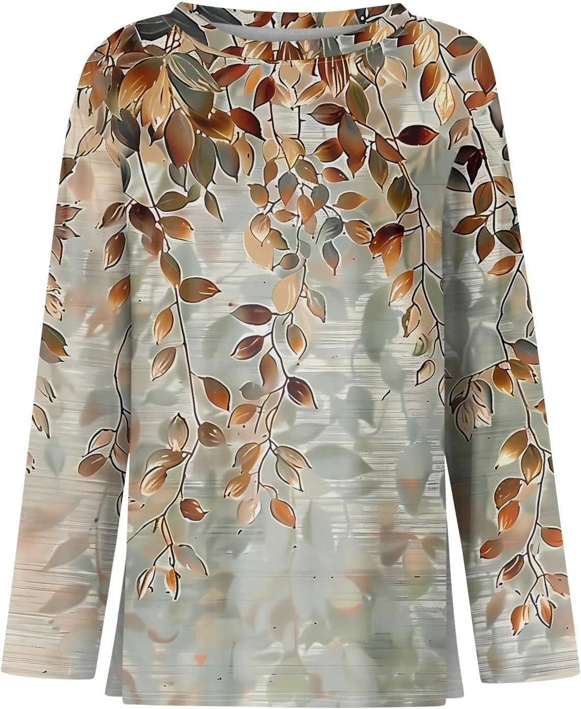Long Sleeve Shirts for Women - Womens T Shirts Long Sleeve Crew Neck Shirts Basic Tee Sort Comfy Floral Printed Tops