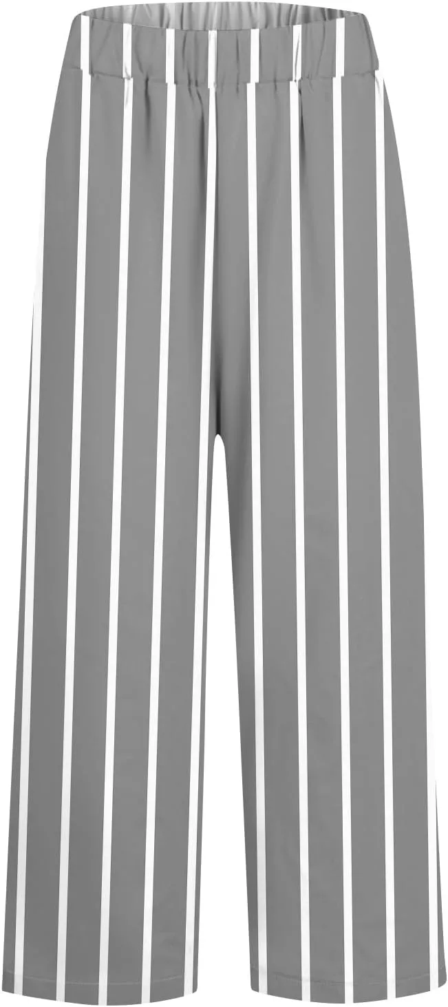 Lounge Pants Women Petite Linen Elastic Waisted Drawstring Pants with Pockets Solid Casual Summer Cropped Pants