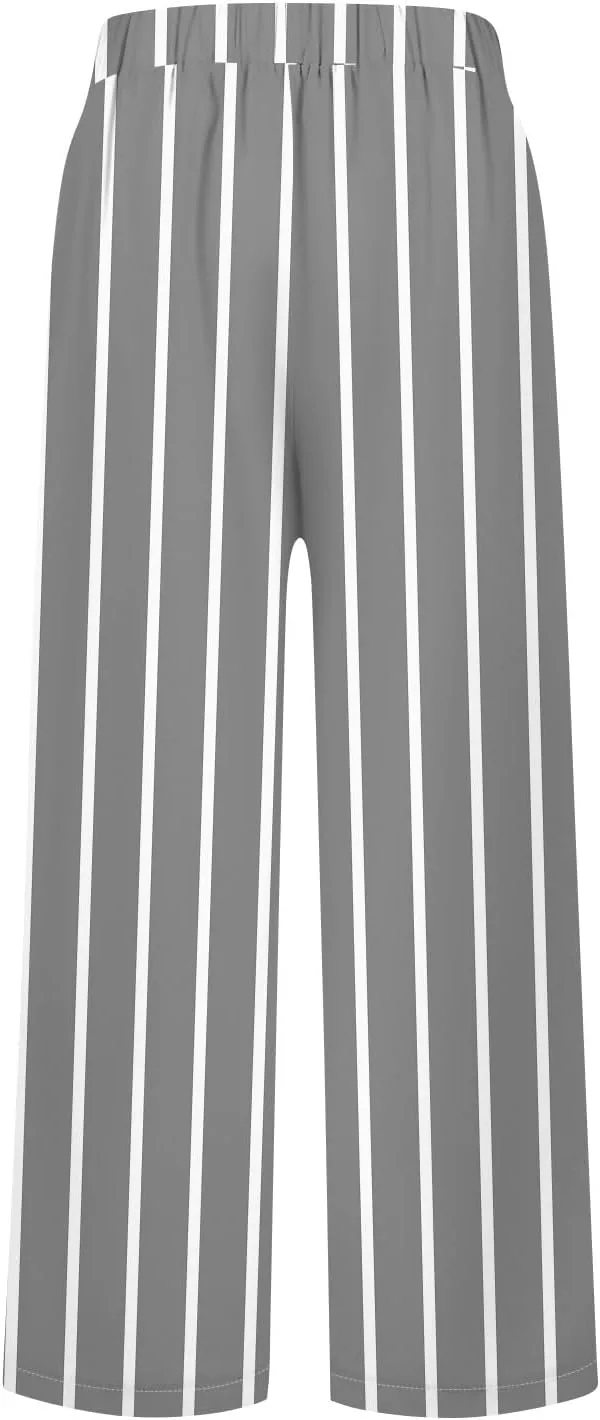 Lounge Pants Women Petite Linen Elastic Waisted Drawstring Pants with Pockets Solid Casual Summer Cropped Pants