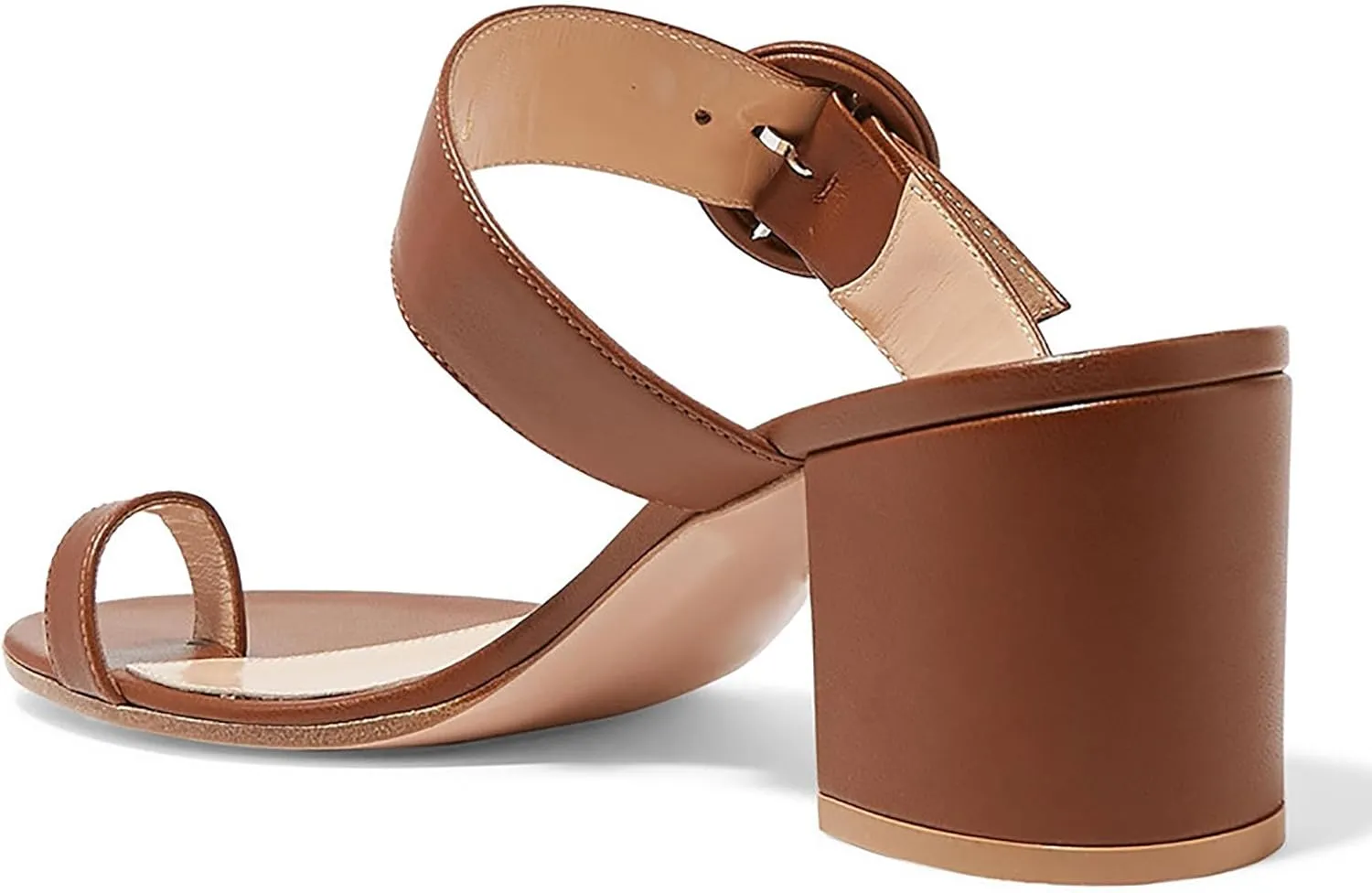 Low Heels Slip On Sandals for Women's Open Toe Toe-Ring Chunky Block Heel Round Toe Slides Fashion Comfortable Daily Work Party Summer Shoes